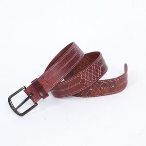 Diesel Men's Y2K Italy Brown Leather Cross Stitch Vintage Classic Belt Size 85